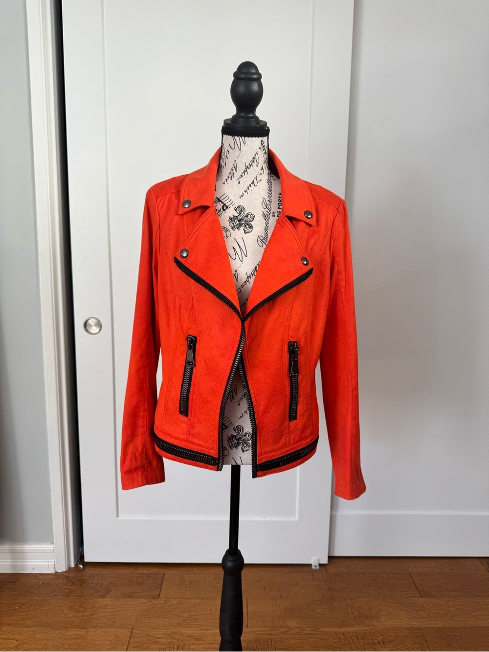 Frank Lyman Design Bold Orange Moto Jacket